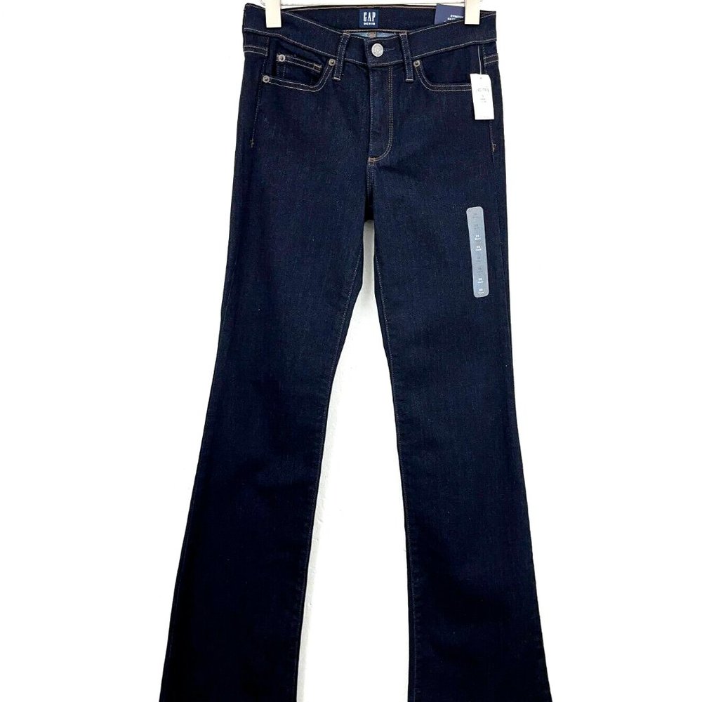 GAP Dark Blue Wash Denim Jeans Bootcut Leg Size 26 NWT